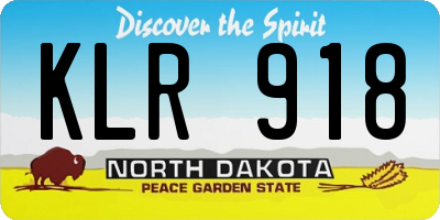 ND license plate KLR918