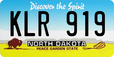 ND license plate KLR919