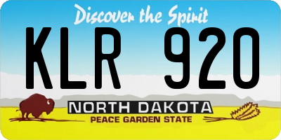 ND license plate KLR920