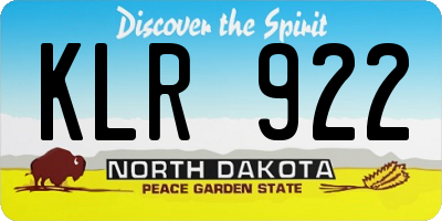ND license plate KLR922