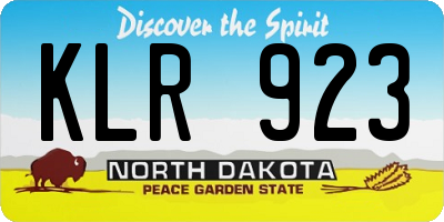 ND license plate KLR923