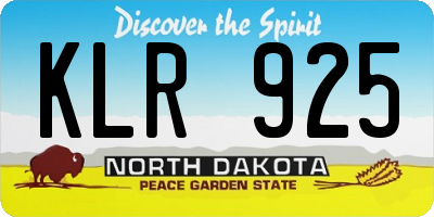 ND license plate KLR925