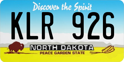 ND license plate KLR926