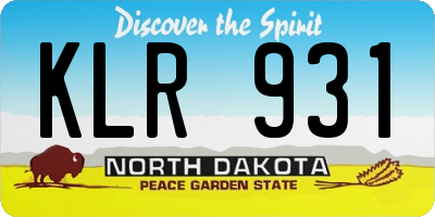 ND license plate KLR931