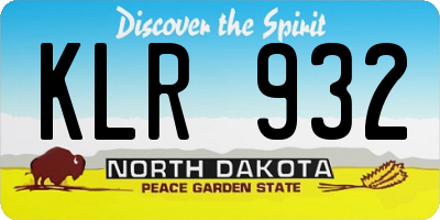 ND license plate KLR932
