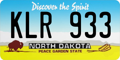 ND license plate KLR933