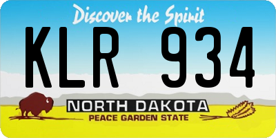 ND license plate KLR934