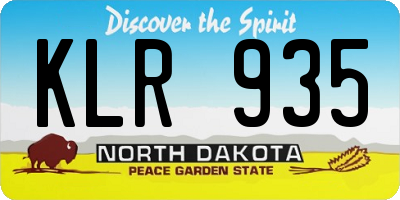 ND license plate KLR935