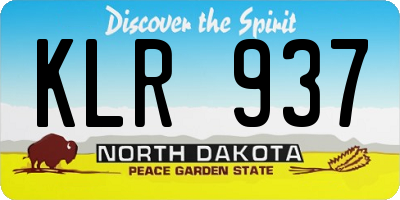 ND license plate KLR937