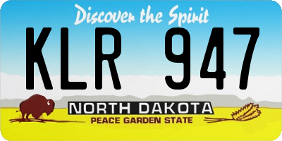 ND license plate KLR947