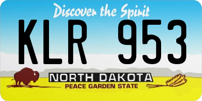 ND license plate KLR953