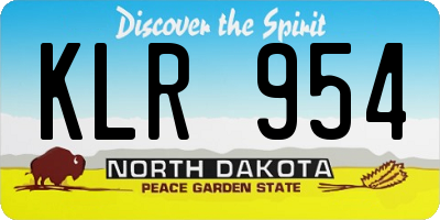 ND license plate KLR954