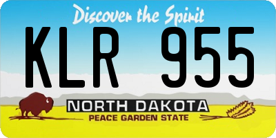ND license plate KLR955