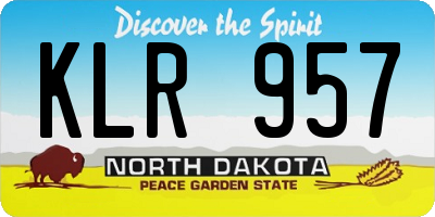 ND license plate KLR957