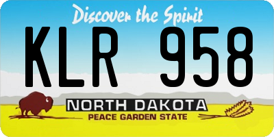 ND license plate KLR958