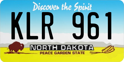 ND license plate KLR961