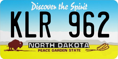 ND license plate KLR962