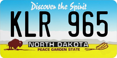 ND license plate KLR965