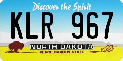 ND license plate KLR967