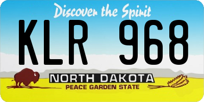 ND license plate KLR968