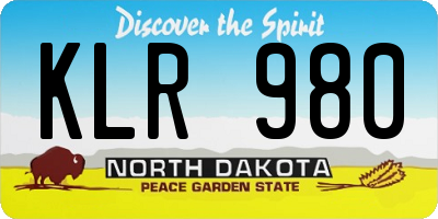 ND license plate KLR980