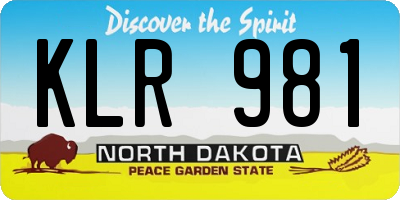 ND license plate KLR981