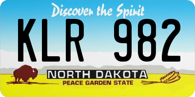 ND license plate KLR982