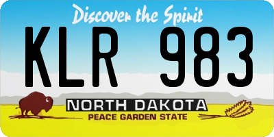 ND license plate KLR983