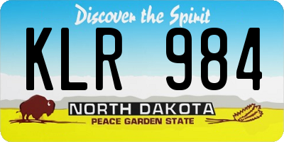 ND license plate KLR984
