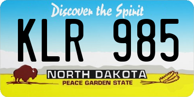 ND license plate KLR985