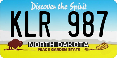 ND license plate KLR987