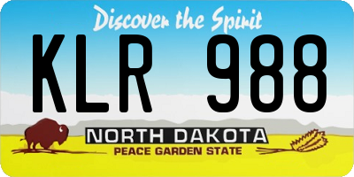 ND license plate KLR988