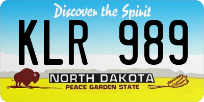 ND license plate KLR989