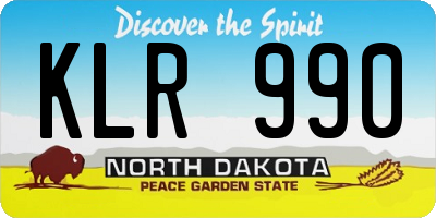 ND license plate KLR990