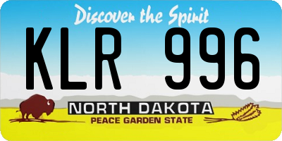 ND license plate KLR996