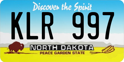 ND license plate KLR997