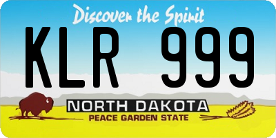 ND license plate KLR999