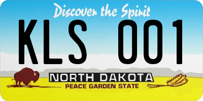 ND license plate KLS001