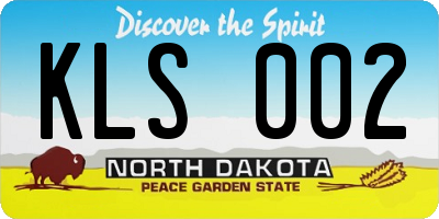 ND license plate KLS002