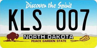 ND license plate KLS007
