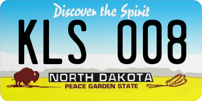 ND license plate KLS008
