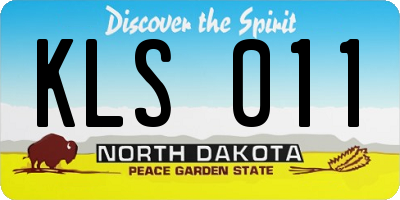 ND license plate KLS011
