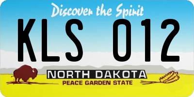 ND license plate KLS012
