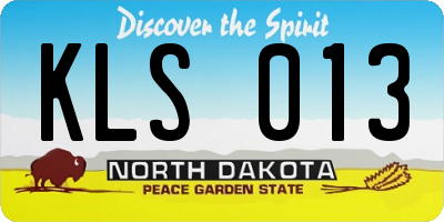 ND license plate KLS013