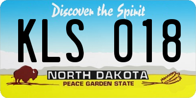 ND license plate KLS018