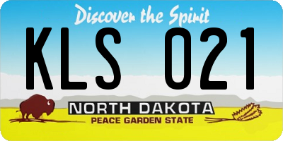ND license plate KLS021