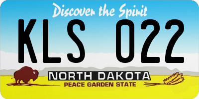 ND license plate KLS022