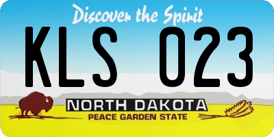 ND license plate KLS023