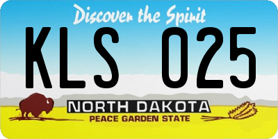ND license plate KLS025