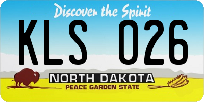 ND license plate KLS026